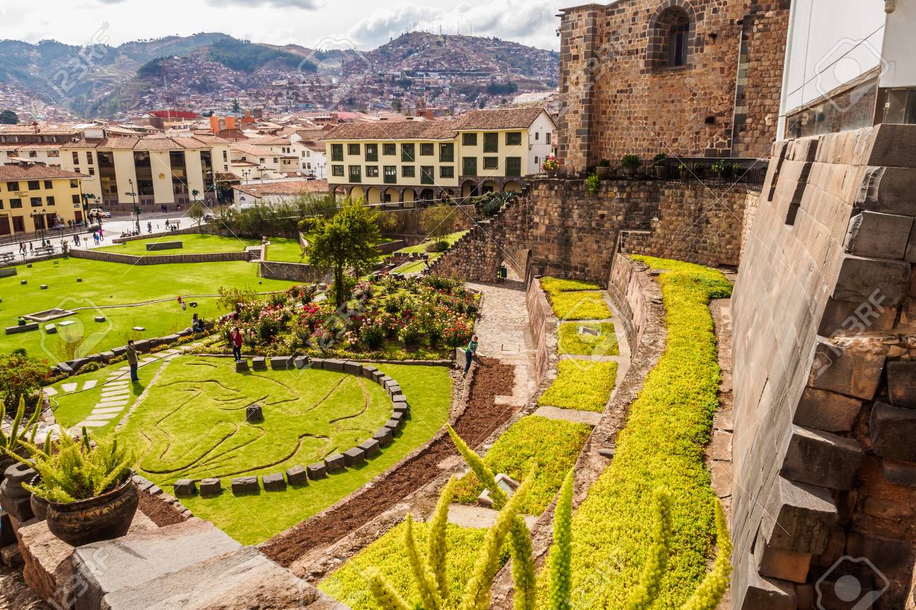 Inca remains inside the convent of Santo Domingo or Qorikancha. Museum in Cuzco